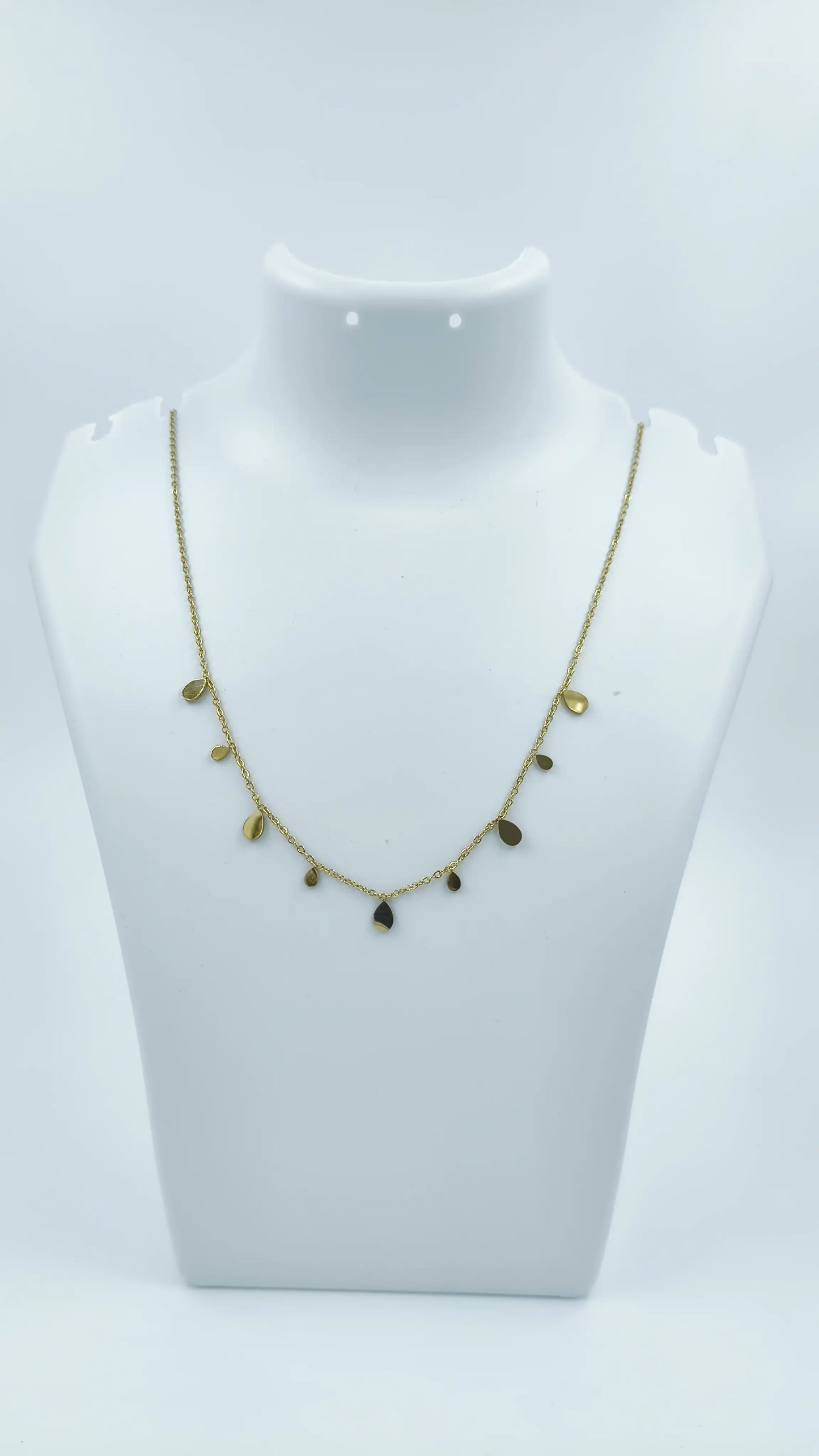 Gold-Plated Droplet Charm Necklace – Minimalist Jewelry