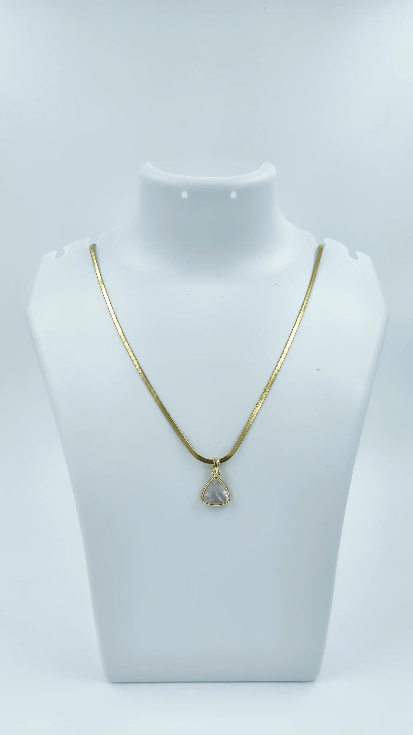 Anaya Triangle Pendant Necklace – Gold-Plated Snake Chain