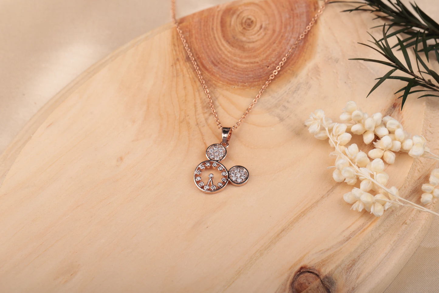 Nirvahna Rose Gold Premium Diamond Pendant Necklace