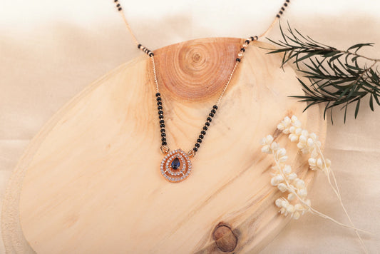 Nirvahna Daily Wear Diamond Blue Perl Mangalsutra