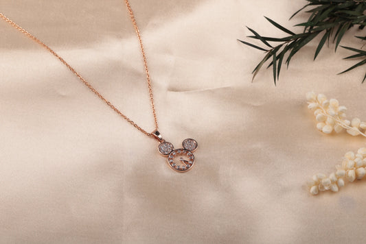 Nirvahna Rose Gold Premium Diamond Pendant Necklace