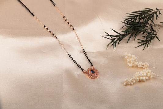 Nirvahna Daily Wear Diamond Blue Perl Mangalsutra