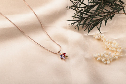 Aurora Petal Pendant Necklace Chain