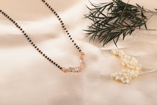 Contemporary Gold and Black Bead Designer Mangalsutra