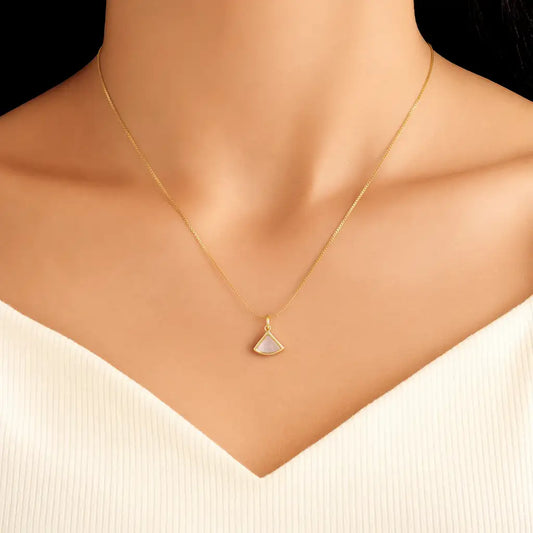 Premium Triangle Outline Pendant Necklace – Gold Plated