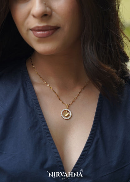 Butterfly Halo Pendant Necklace – Gold Plated with CZ