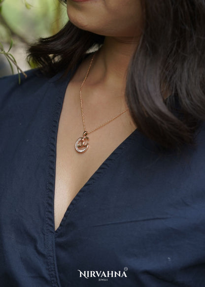 Crescent Love Pendant Necklace – Rose Gold Plated