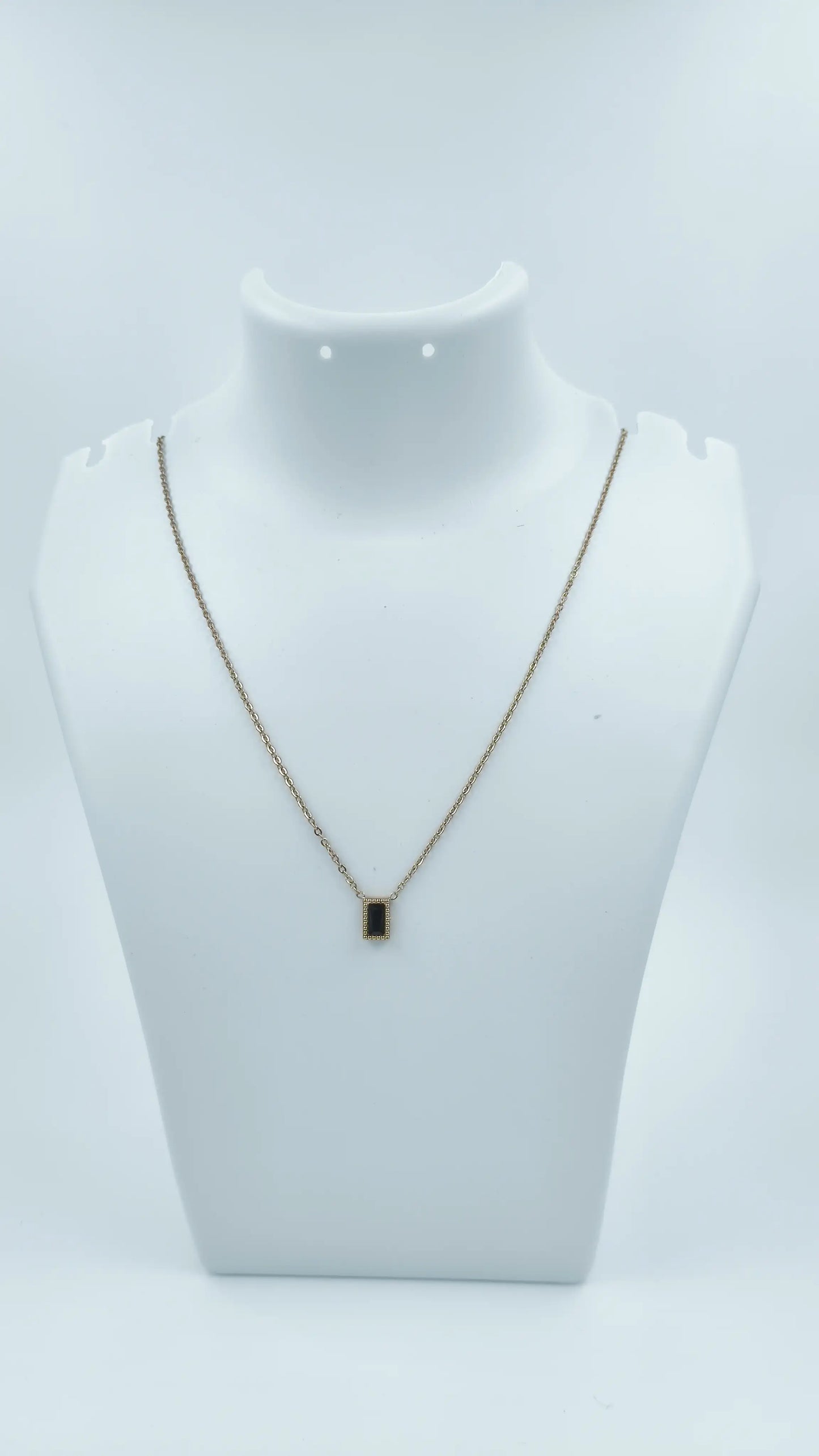 Ziya Black Baguette Pendant Necklace