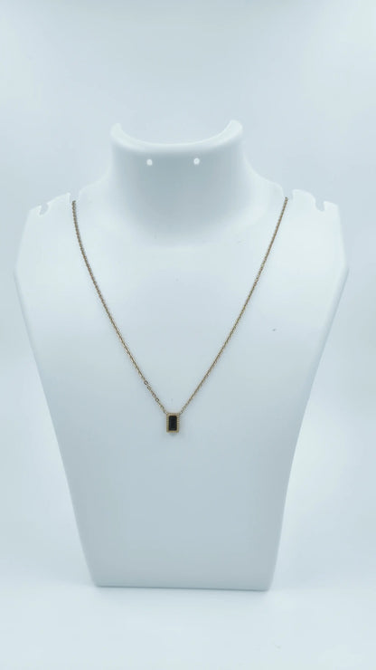 Ziya Black Baguette Pendant Necklace
