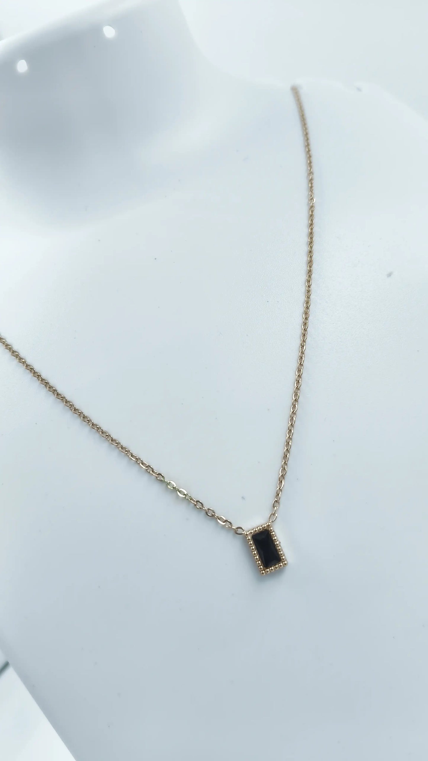 Ziya Black Baguette Pendant Necklace
