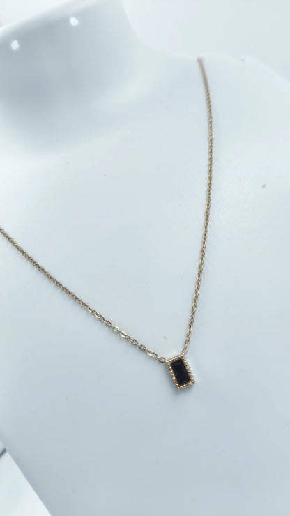 Ziya Black Baguette Pendant Necklace