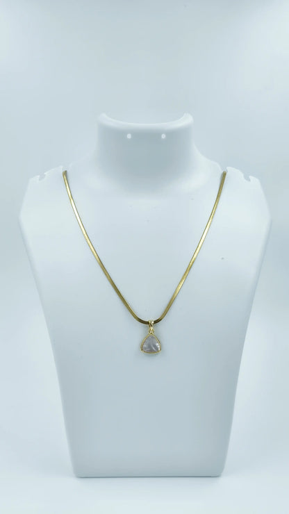 Anaya Triangle Pendant Necklace – Gold-Plated Snake Chain