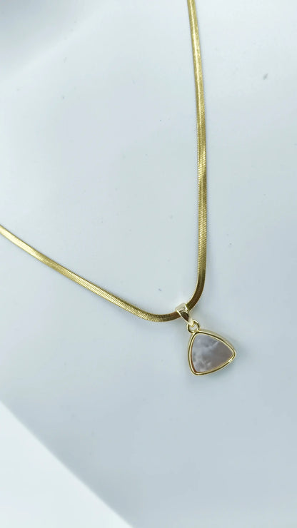 Anaya Triangle Pendant Necklace – Gold-Plated Snake Chain