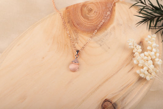Nirvahna Diamond Perl Necklace in Rose Gold