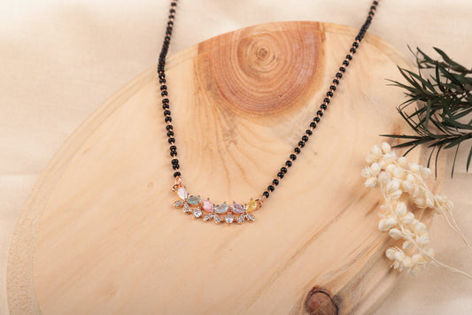 Multi Colour Diamonds Pendant Mangalsutra