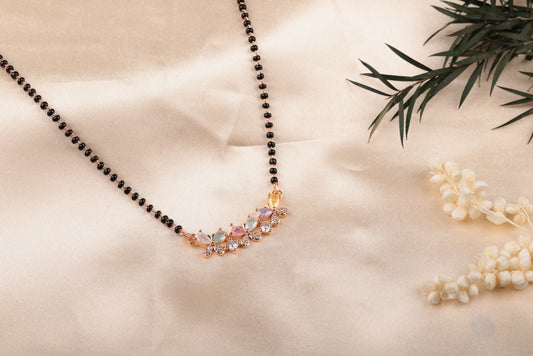 Multi Colour Diamonds Pendant Mangalsutra