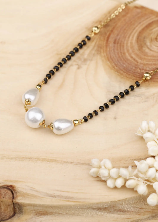 Triple Pearl Charm Mangalsutra
