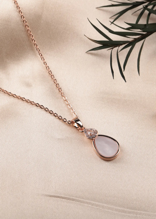Delicate Rose Gold Teardrop Necklace for Everyday Wear