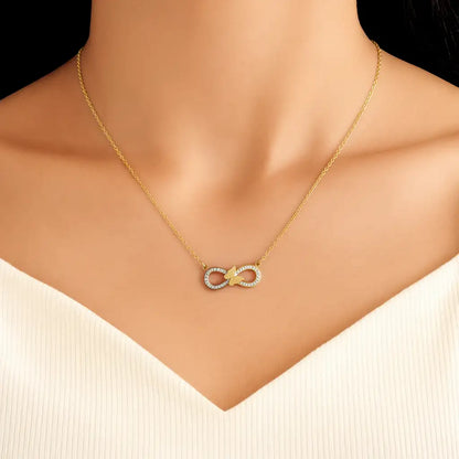 Infinity Butterfly Pendant Necklace – Gold Plated with CZ Stones