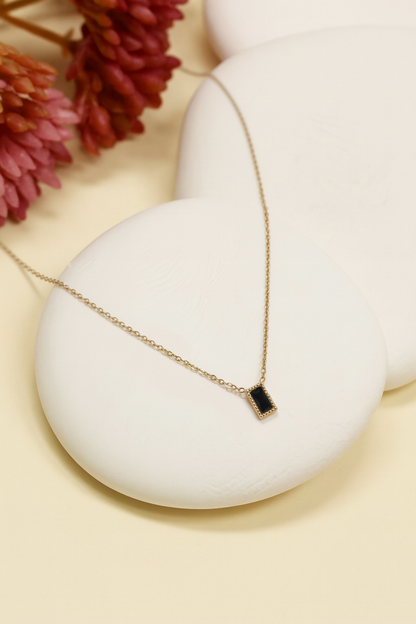 Ziya Black Baguette Pendant Necklace