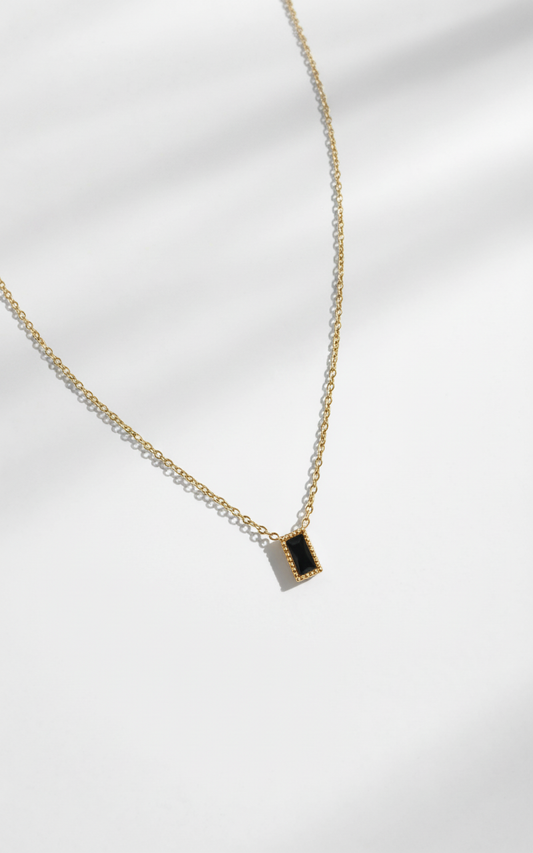 Ziya Black Baguette Pendant Necklace