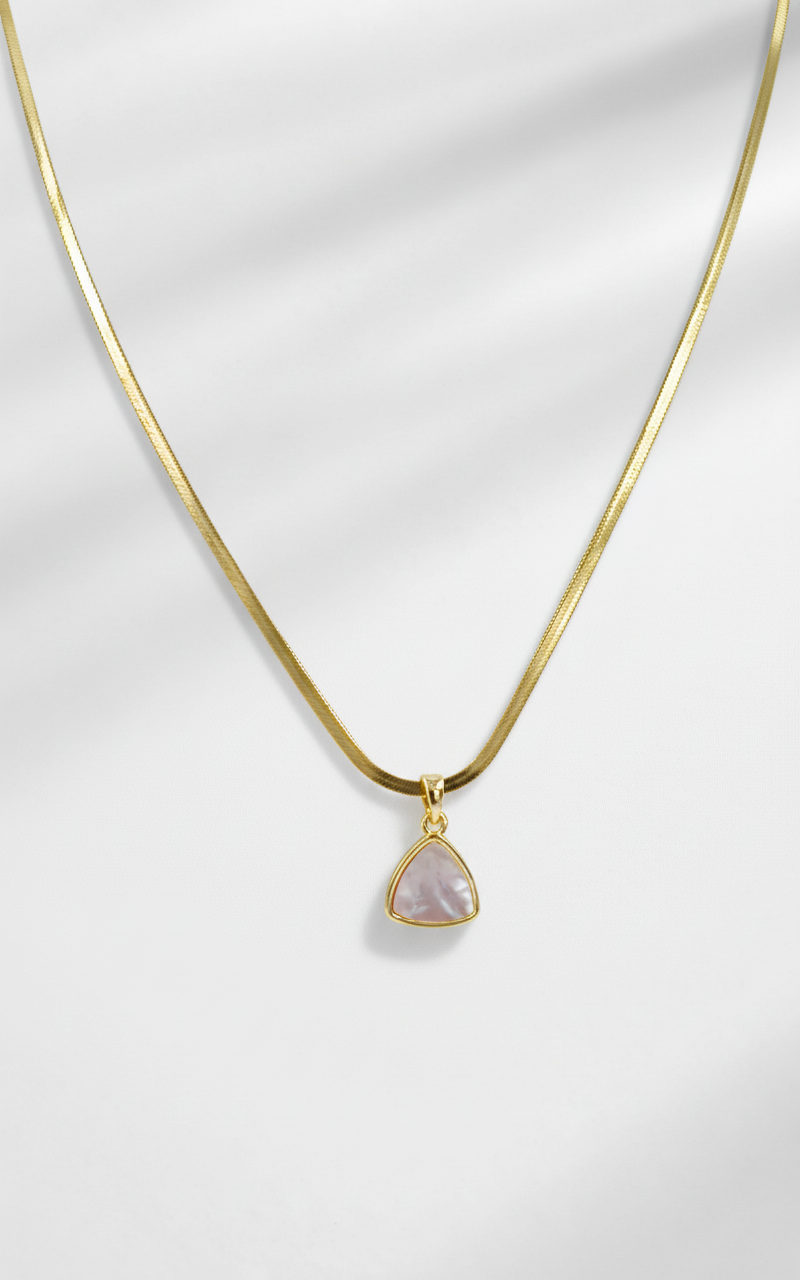 Anaya Triangle Pendant Necklace – Gold-Plated Snake Chain