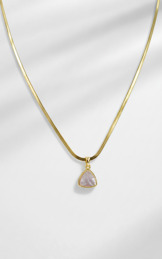 Anaya Triangle Pendant Necklace – Gold-Plated Snake Chain